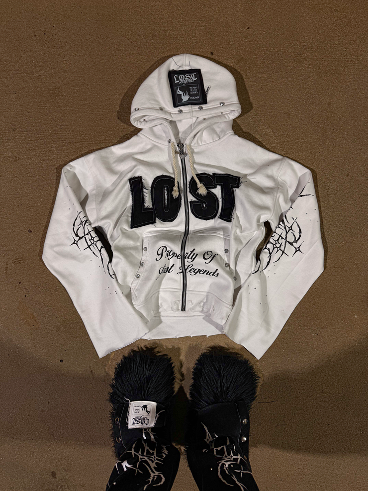 Zip Up Hoodie Reverse Asphalt